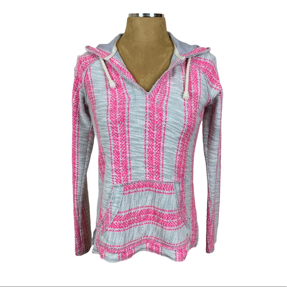 Billabong Striped Textured Knit Baja Beach Hoodie - Picture 1 of 8